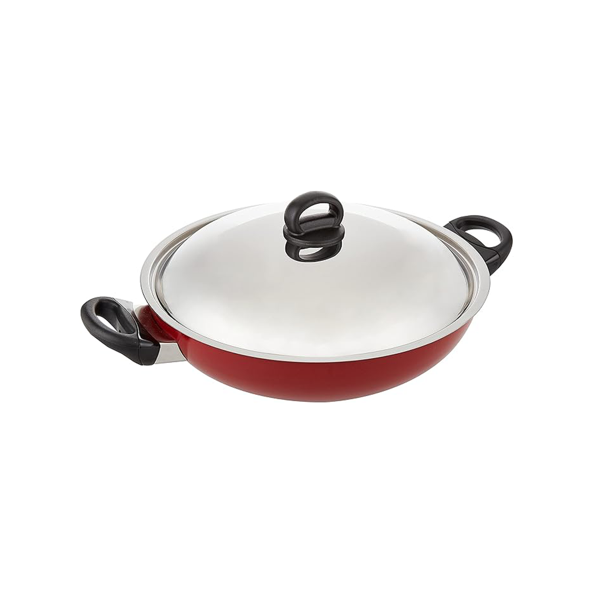 Prestige Classique Flat Bottom Kadai - 30 Cm - Red
