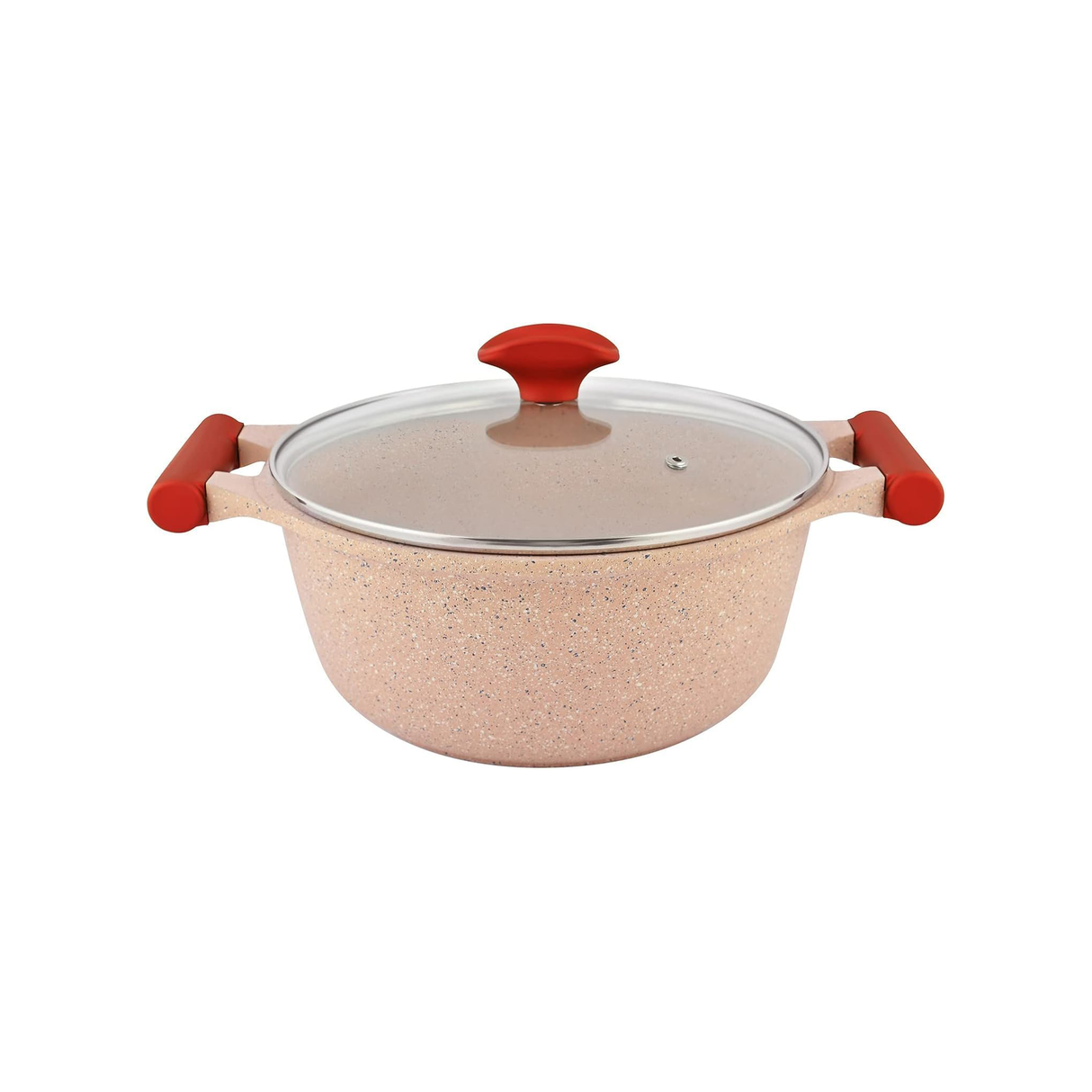 برستيج إسينشالز طقم أواني طهي جرانيت – 12 قطعة – وردي