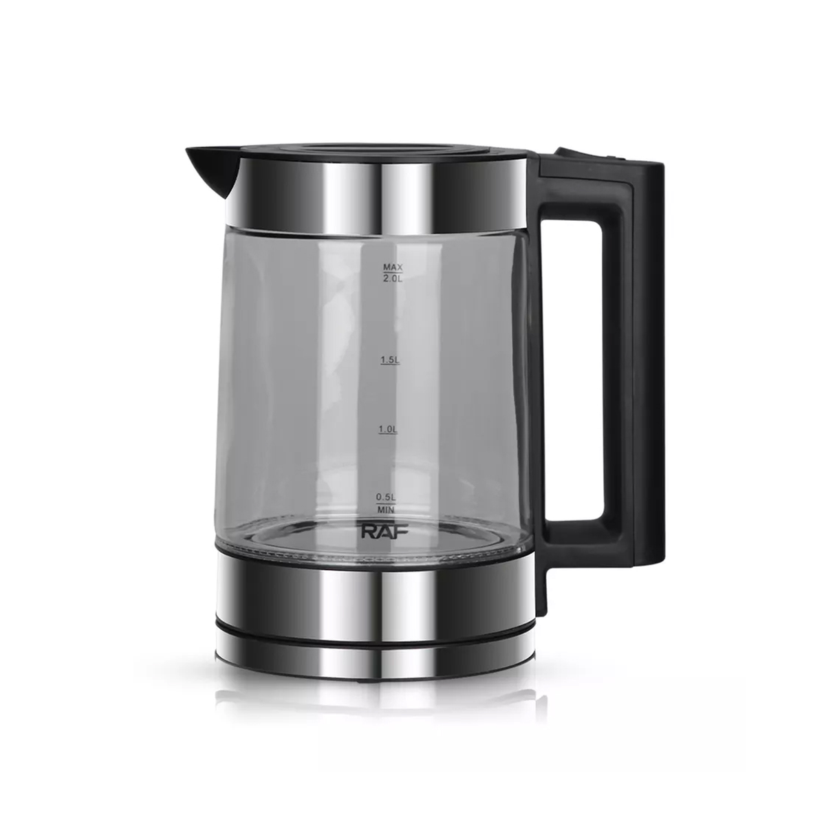 راف 0.8 لتر + 2 لتر 2 في 1 غلاية سماور كهربائية مزدوجة الزجاج مع قاعدة طاقة دوارة 360° للتسخين الفوري