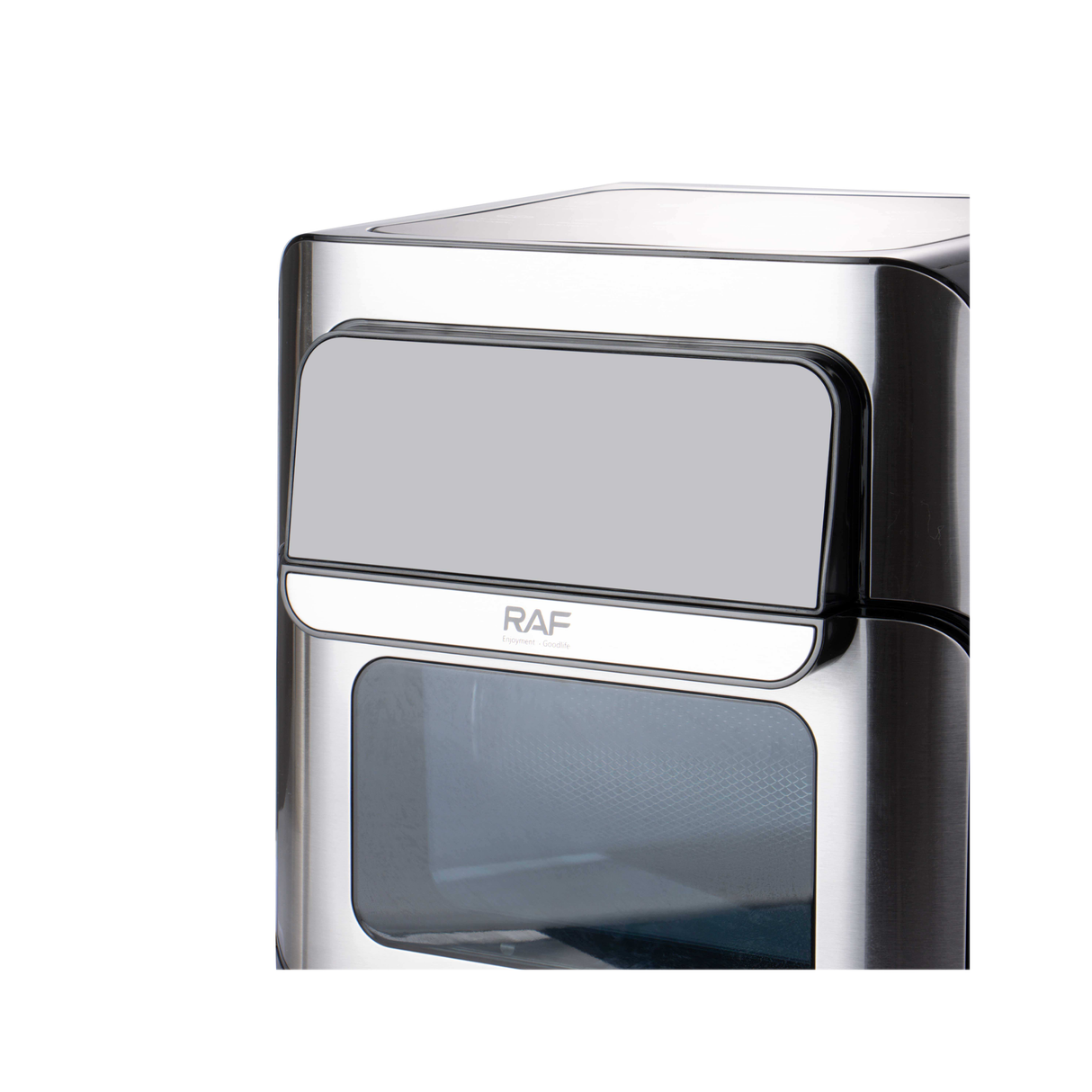 راف فرن قلاية هوائية رقمية بسعة 12 لتر مع سيخ شوي (روتيسيري)، بقدرة 1800 واط، تحكم بشاشة لمس وتقنية تدوير الهواء الساخن 360° – R.5152