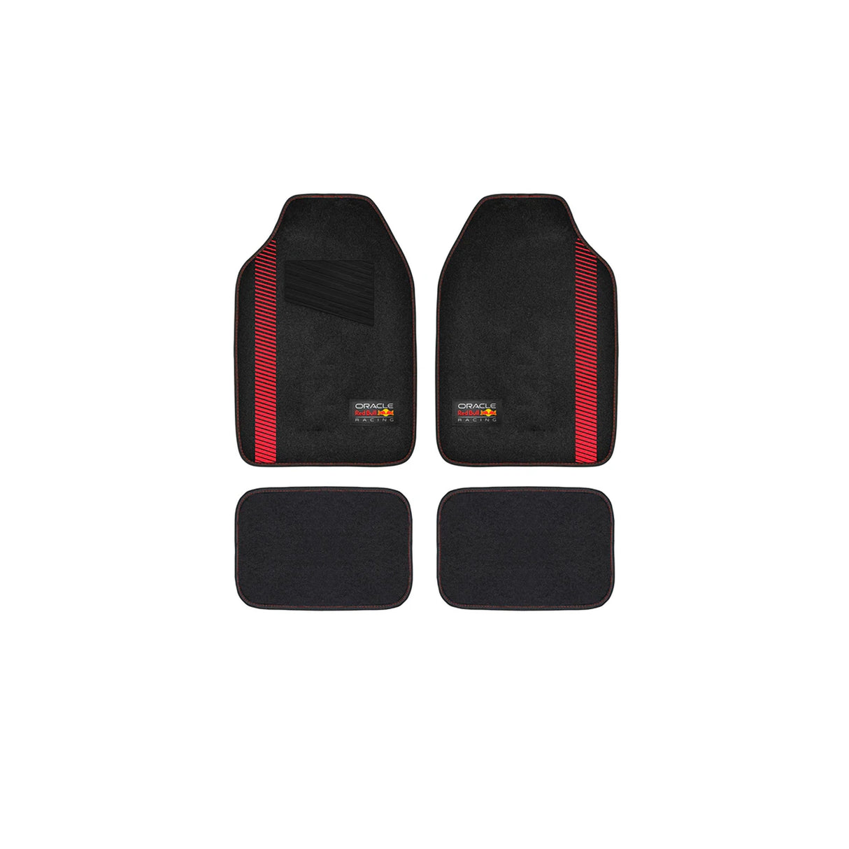 ريد بول ريسينج سجاد ودواسات سيارة PVC – طقم كامل مكوّن من 4 قطع، باللونين الأسود والأحمر