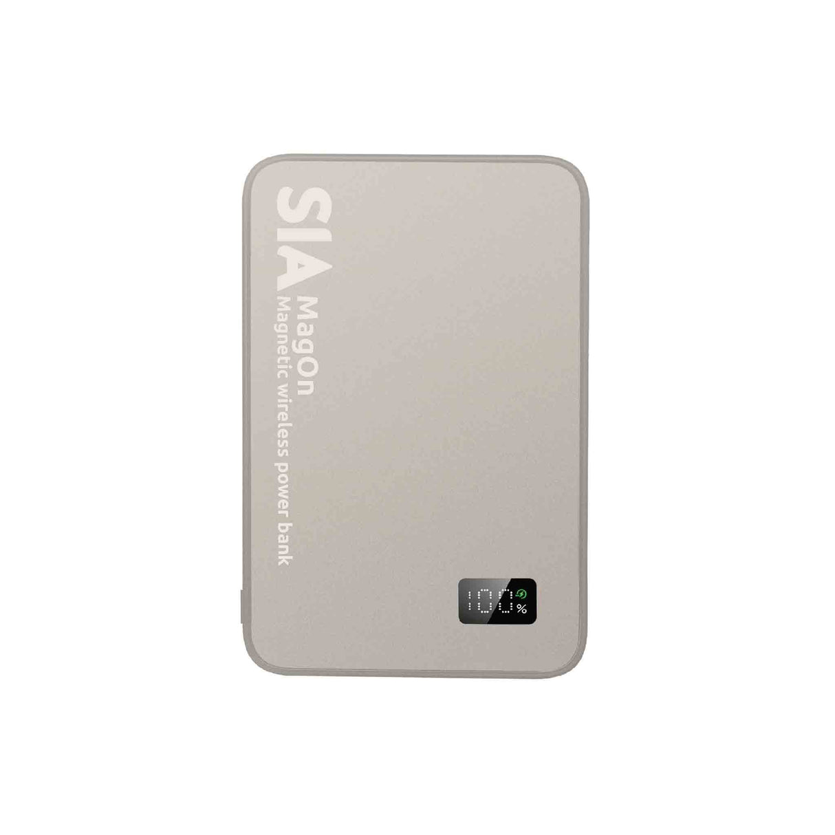 SIA Magnetic Power Bank Metal Body PD 20W - Wireless Charging 15W - 5000mAh Natural Titanume - Zayoom