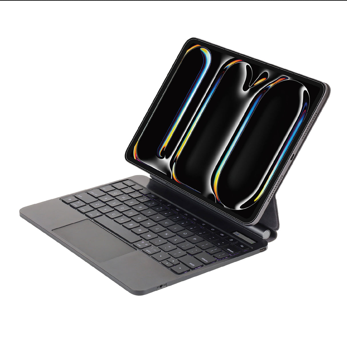 SIA Metal Magnetic Keyboard Pro 6 lines layout for iPad pro 13 Inch 2024 With Pencil Holder - Black AR/ENG