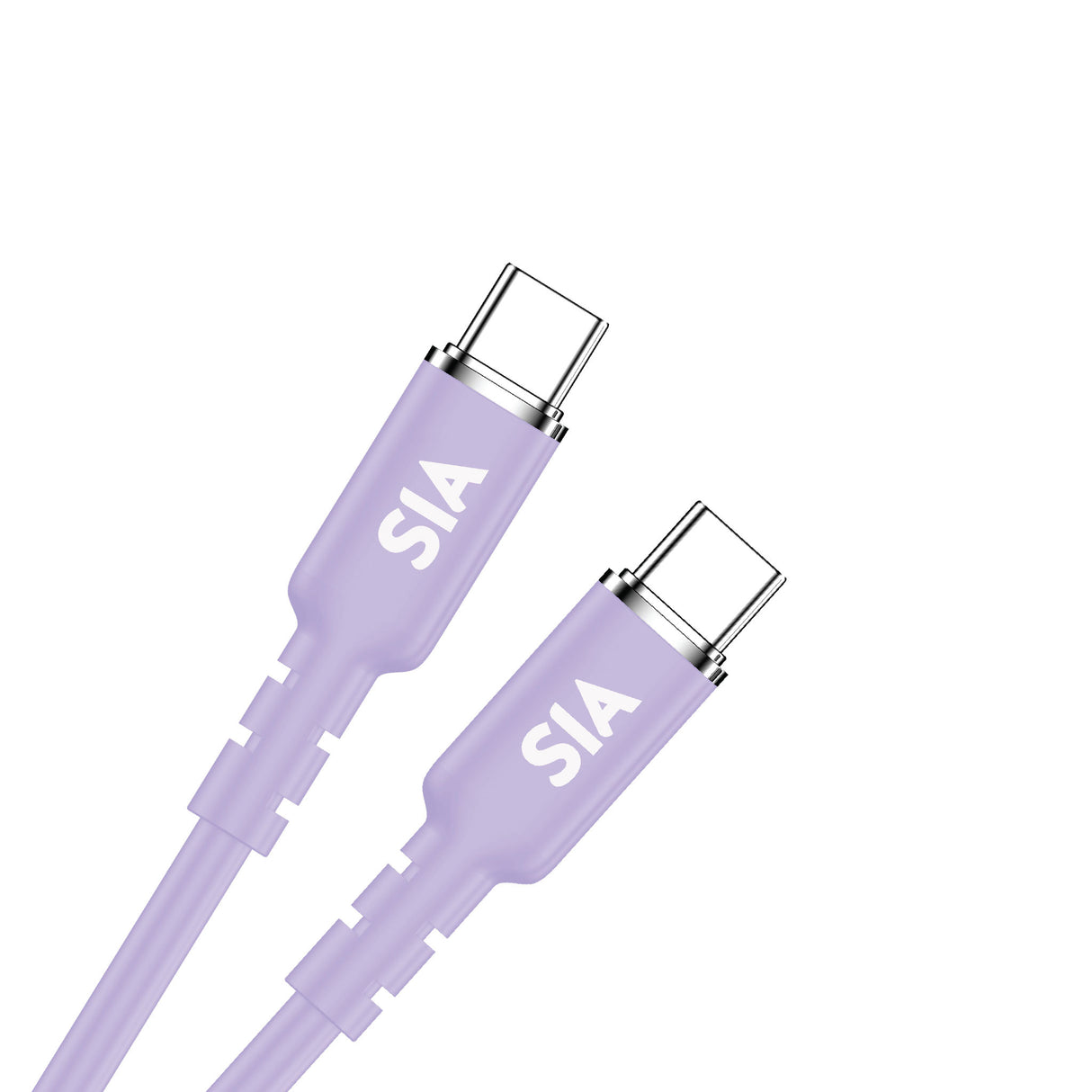 SIA Silicone Type-C To Type-C Cable 60W 1.2m - Purple