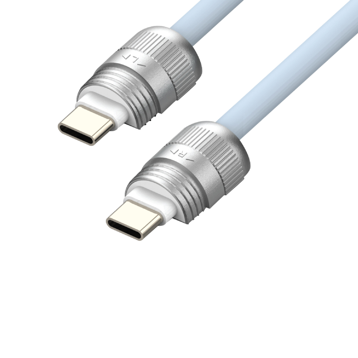 SIA Power Link Soft Rubber Type C - Type C Lanyard Cable 60W 1.2M - Light Blue - Zayoom