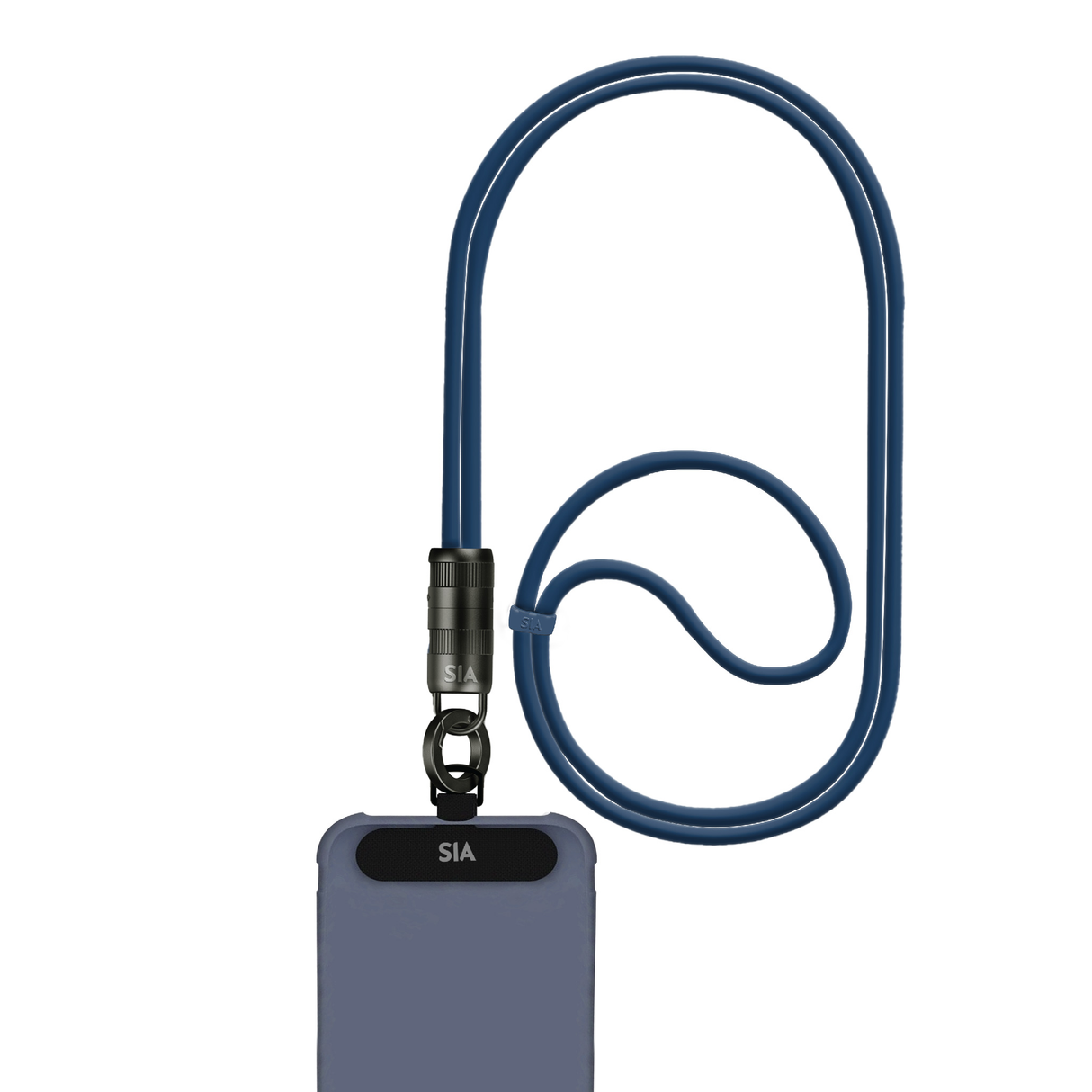 SIA SOFT RUBBER TYPE C - TYPE C LANYARD CABLE 60W 1.2M NAVY BLUE - Zayoom