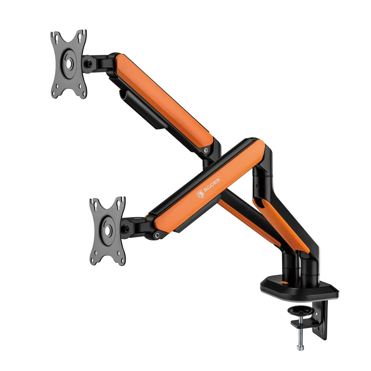 Sades Apep RGB Dual Monitor Mount Arm for Gaming & Office Arm Fit Screen Size 17"-32" - Orange - Zayoom