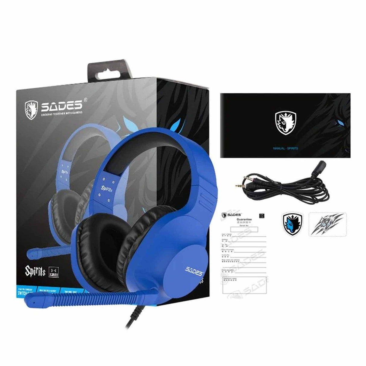 Sades Spirits - Wired - Gaming Headset - Blue - Zayoom