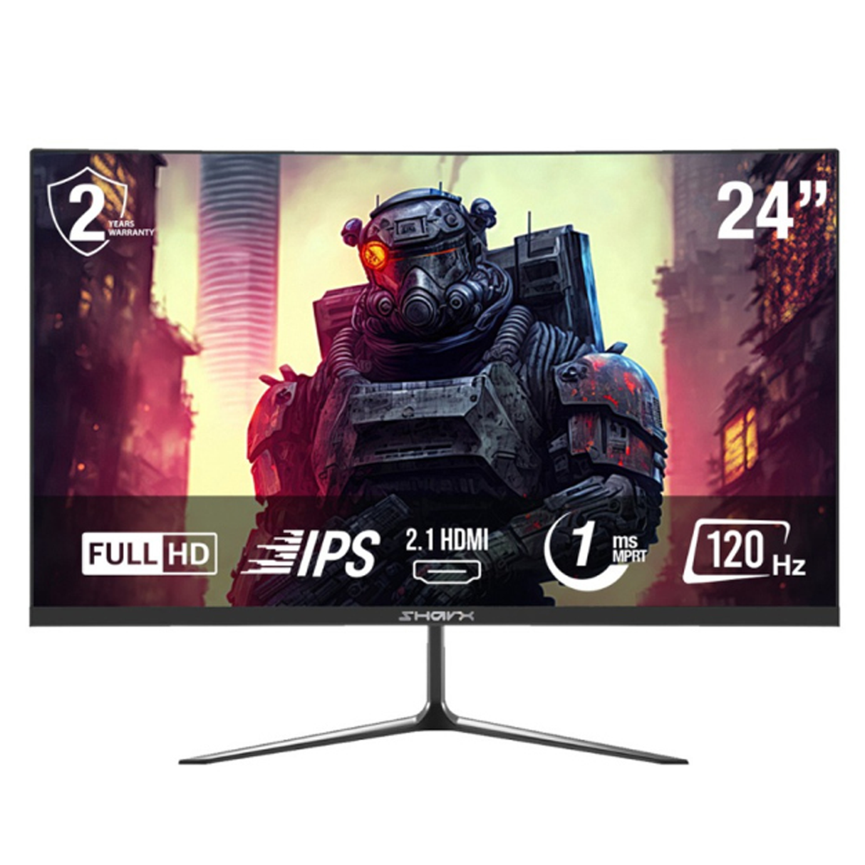 شاركس جوز 24اف120آي بقياس 24 بوصة بدقة فل اتش دي ولوحة آي بي إس بمعدل تحديث 120 هرتز وزمن استجابة 1 مللي ثانية مزودة بمنفذ إتش دي إم آي 2.1، بحامل ثابت، وتدعم تقنيتي فري سينك وجي سينك شاشة ألعاب – أسود
