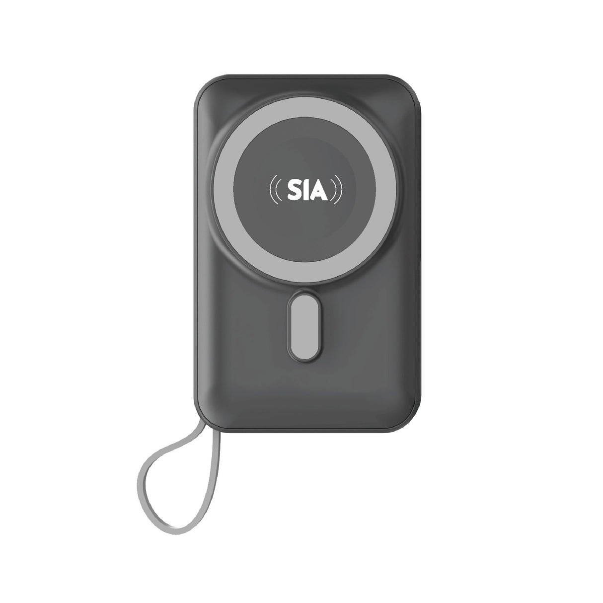 SIA Magnetic Power Bank - Built In Rgb Cooling Fan With Built-In Cables - PD 20W - Wireless Charging 15W - 10000mAh - Gray