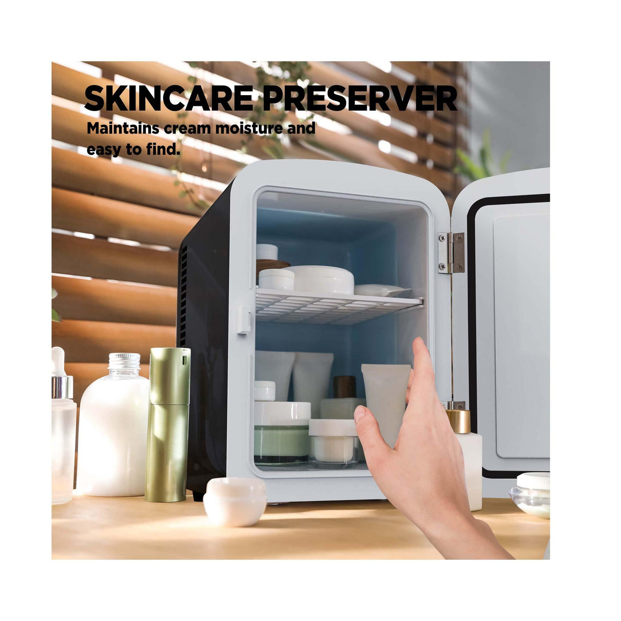 Silonn Cooler and Warmer Compact Mini Fridge 4L - Black - Zayoom