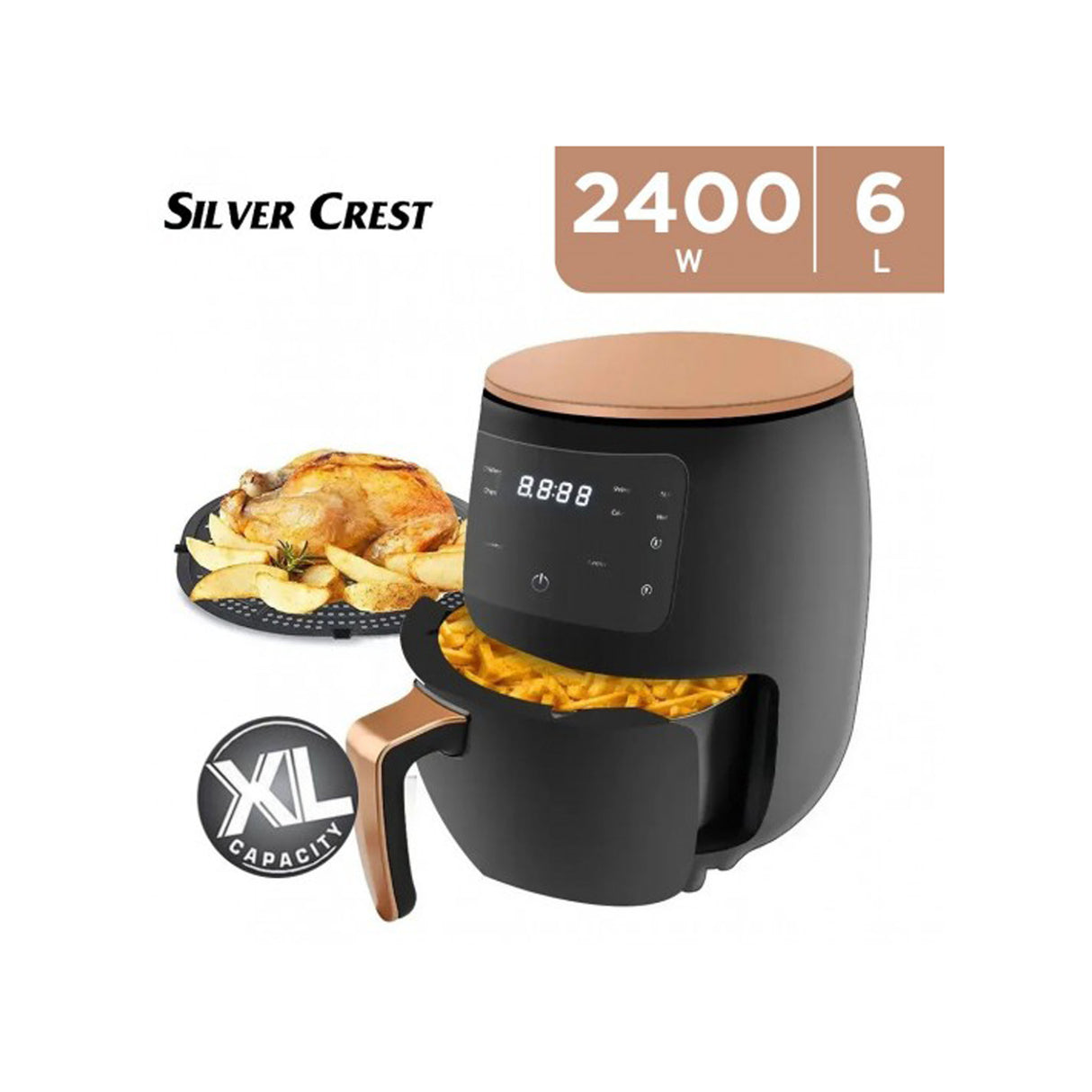 سيلفر كريست قلاية هوائية 2400 واط سعة 6 لتر