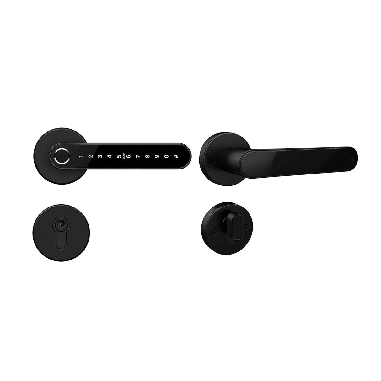 Smart Lock Intelligent Door Handle With Tuya App - Wooden Doors - Black - Zayoom