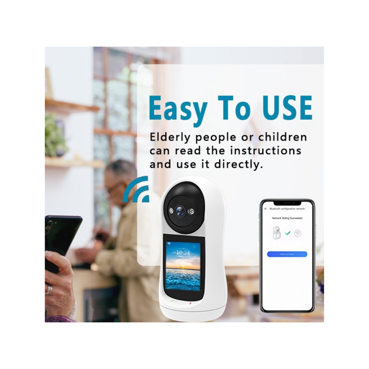 Smart High-Resolution Wifi Camera With 3MP - Night Vision - Motion Detection - and Two-Way Audio