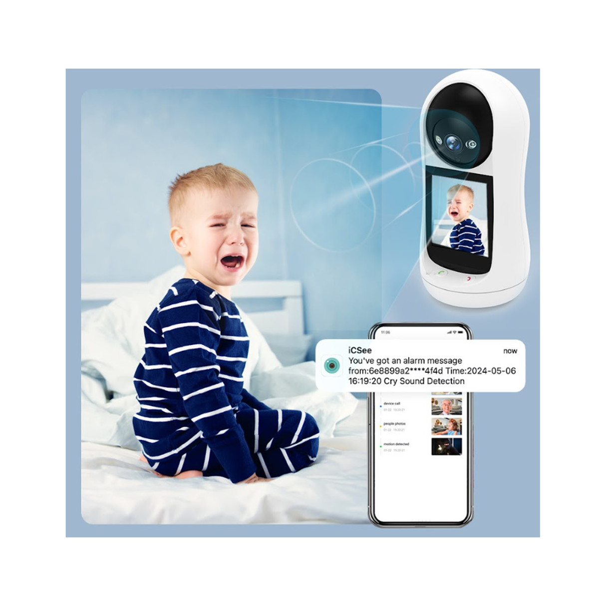 Smart High-Resolution Wifi Camera With 3MP - Night Vision - Motion Detection - and Two-Way Audio