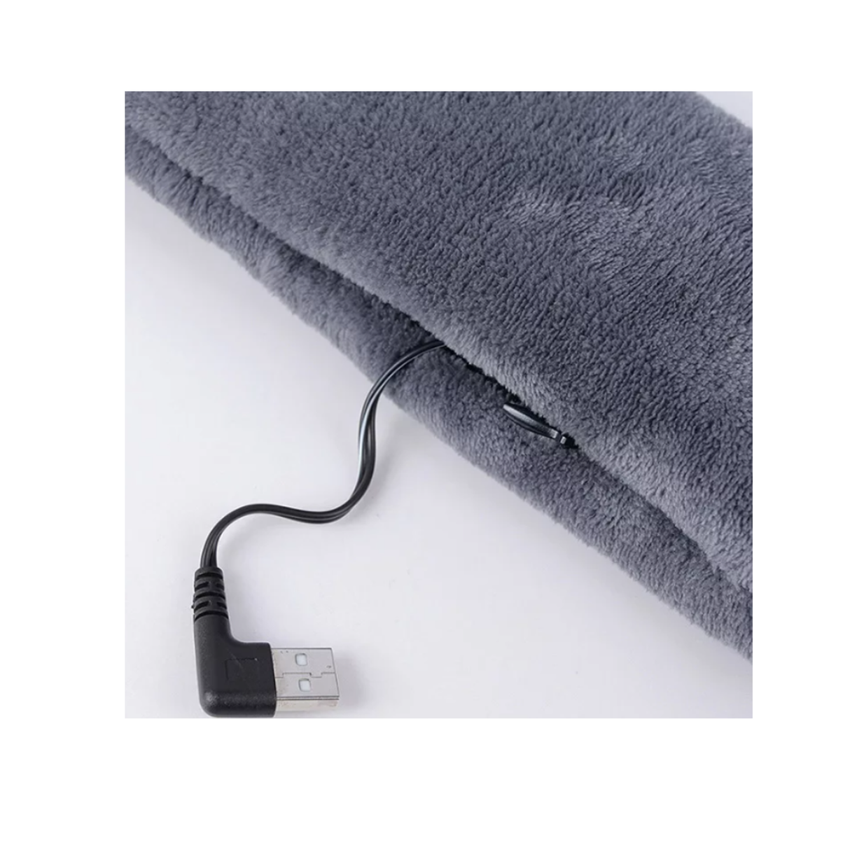 Smart USB Powered Heated Massage Scarf With Adjustable Vibration Modes and Mink Velvet Fabric, 80 x 10 cm - Blue