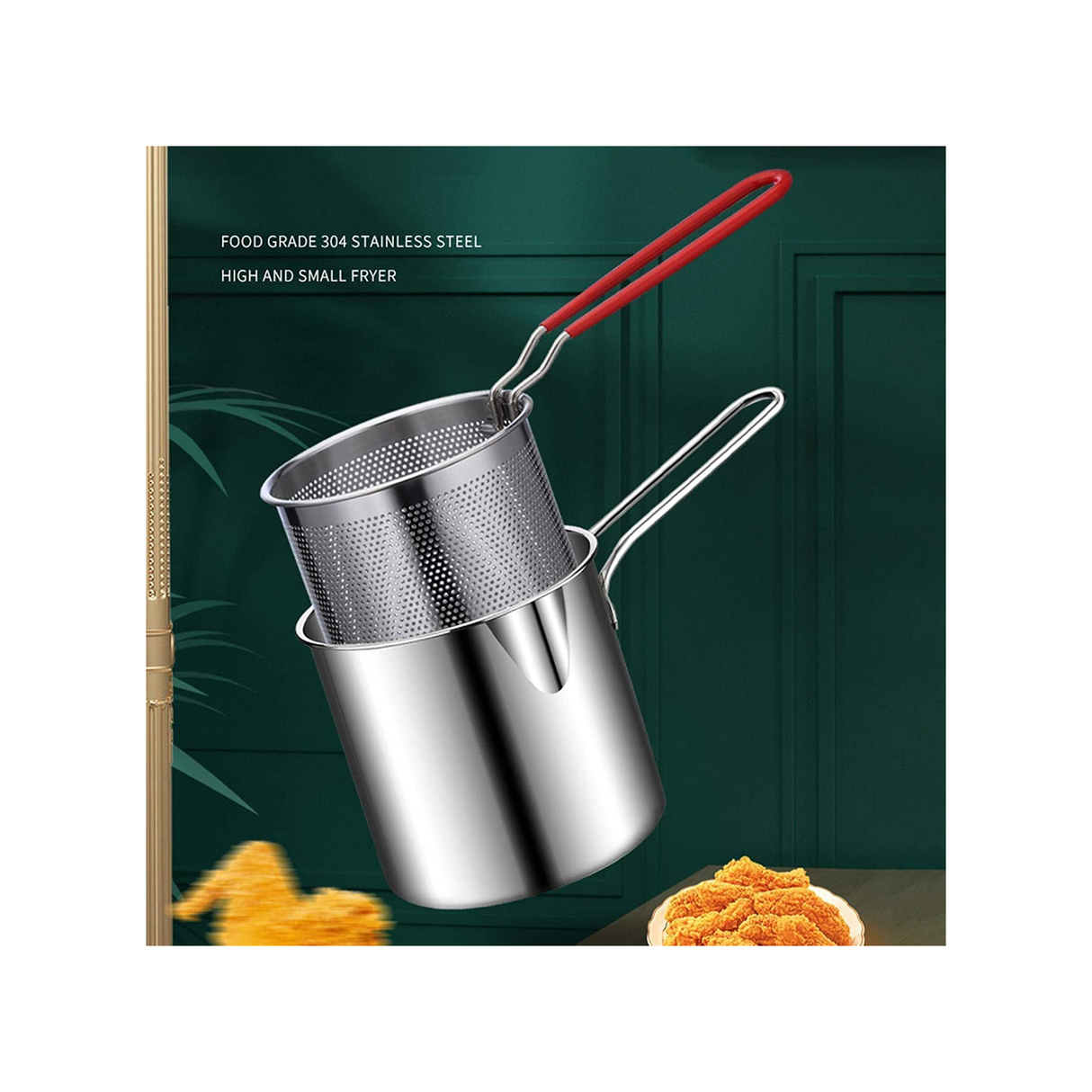 مصفاة للقلي العميق مصنوعة من الفولاذ المقاوم للصدأ - 1.2 لتر