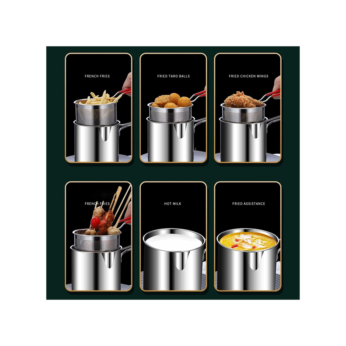 مصفاة للقلي العميق مصنوعة من الفولاذ المقاوم للصدأ - 1.2 لتر