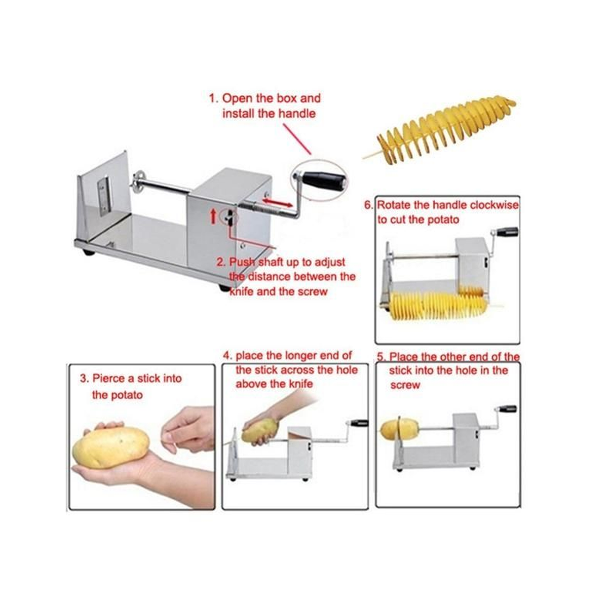 ستانلس ستيل قطاعة بطاطس يدوية