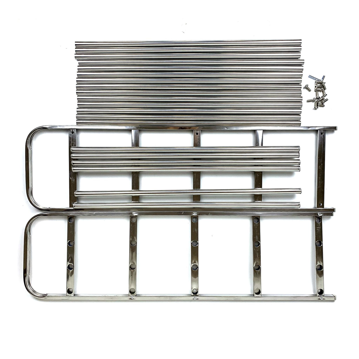 رف أحذية متعدد الطبقات من الفولاذ المقاوم للصدأ قابل للطي للأحذية والكتب والملابس وتخزين متعدد الأغراض – سعة 15 زوج – 5 طبقات