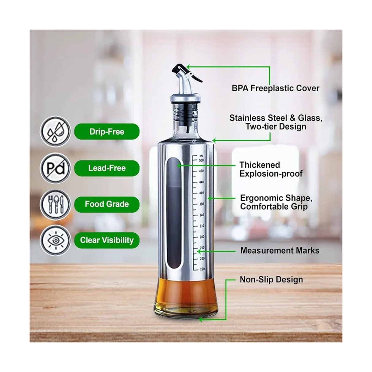 Stainless Steel Oil Dispenser 500m