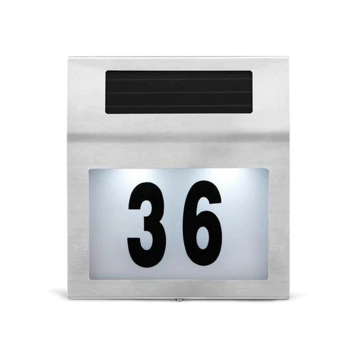 ضوء أرقام المنازل بالطاقة الشمسية من الستانلس ستيل مزود بإضاءة ليد