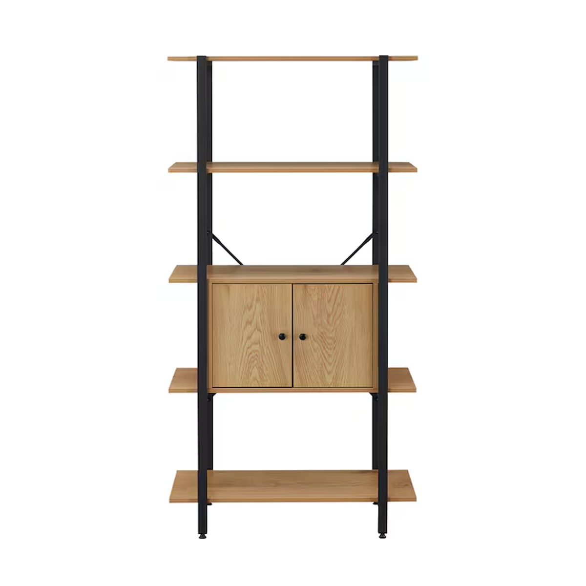 Storage Shelf With Door – KP506 - Light Brown & Black
