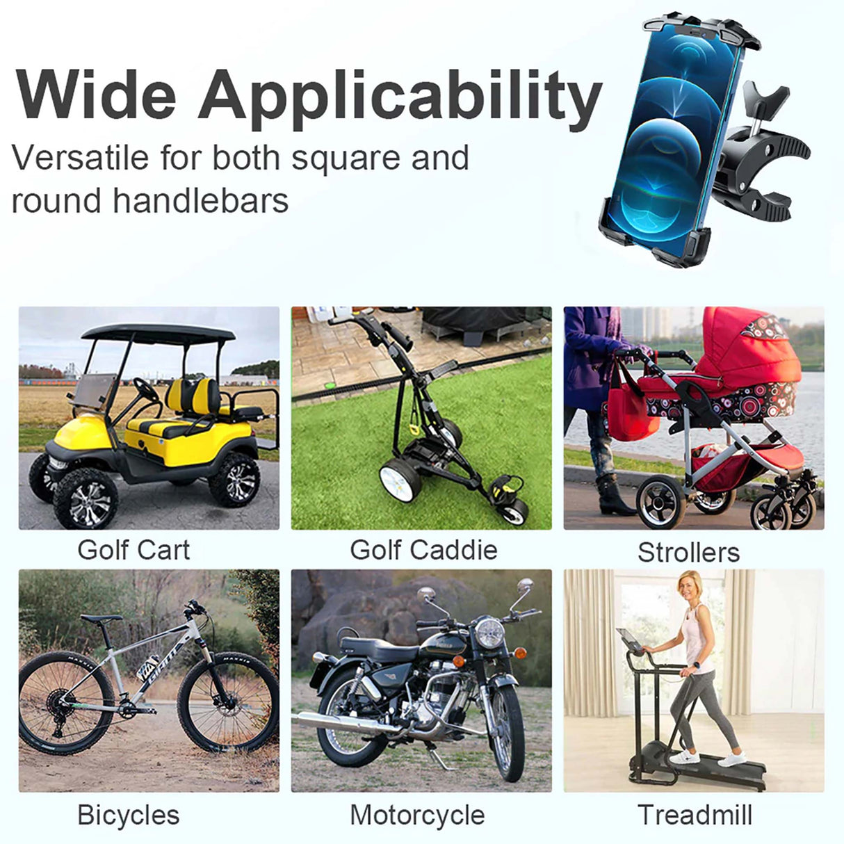 TOPGO - Phone Holder for Bike Handle Bar -BPM-1 - Black - Zayoom