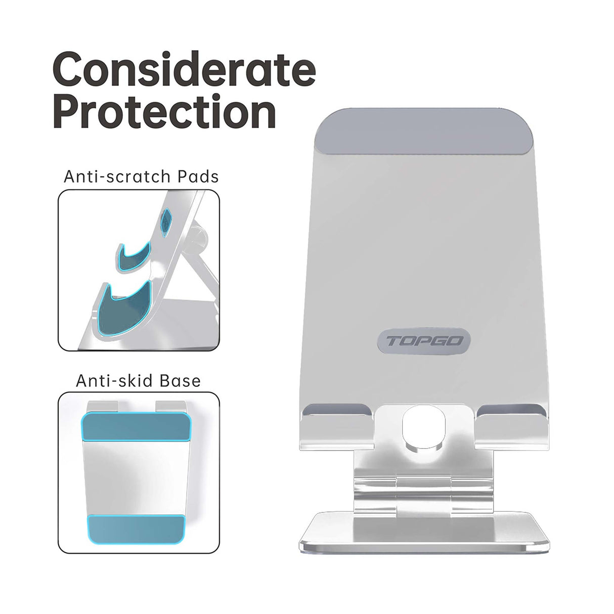 TOPGO - Foldable Tablet Stand - PS1 - Black - Zayoom