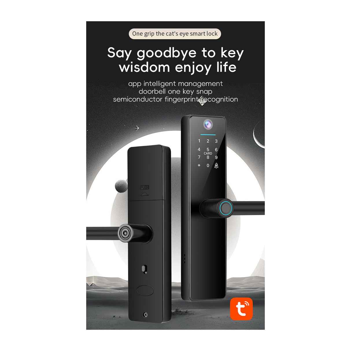 تويا قفل واي فاي مع كاميرا FY16 – أسود