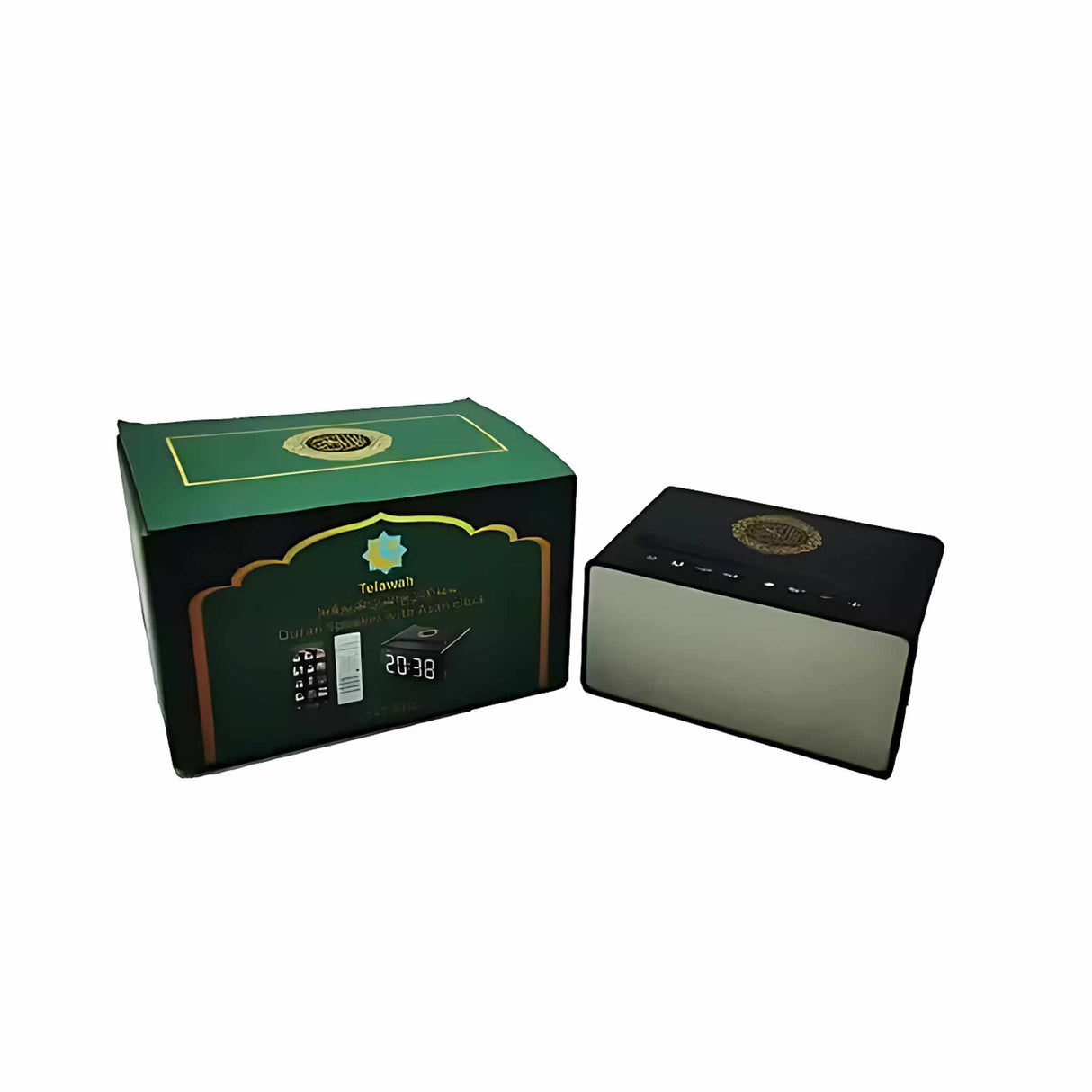 Telawah Quran Speaker with Azan Alarm Clock & Bluetooth – Islamic LED Display Bedside Clock - Buy One, Get One Free