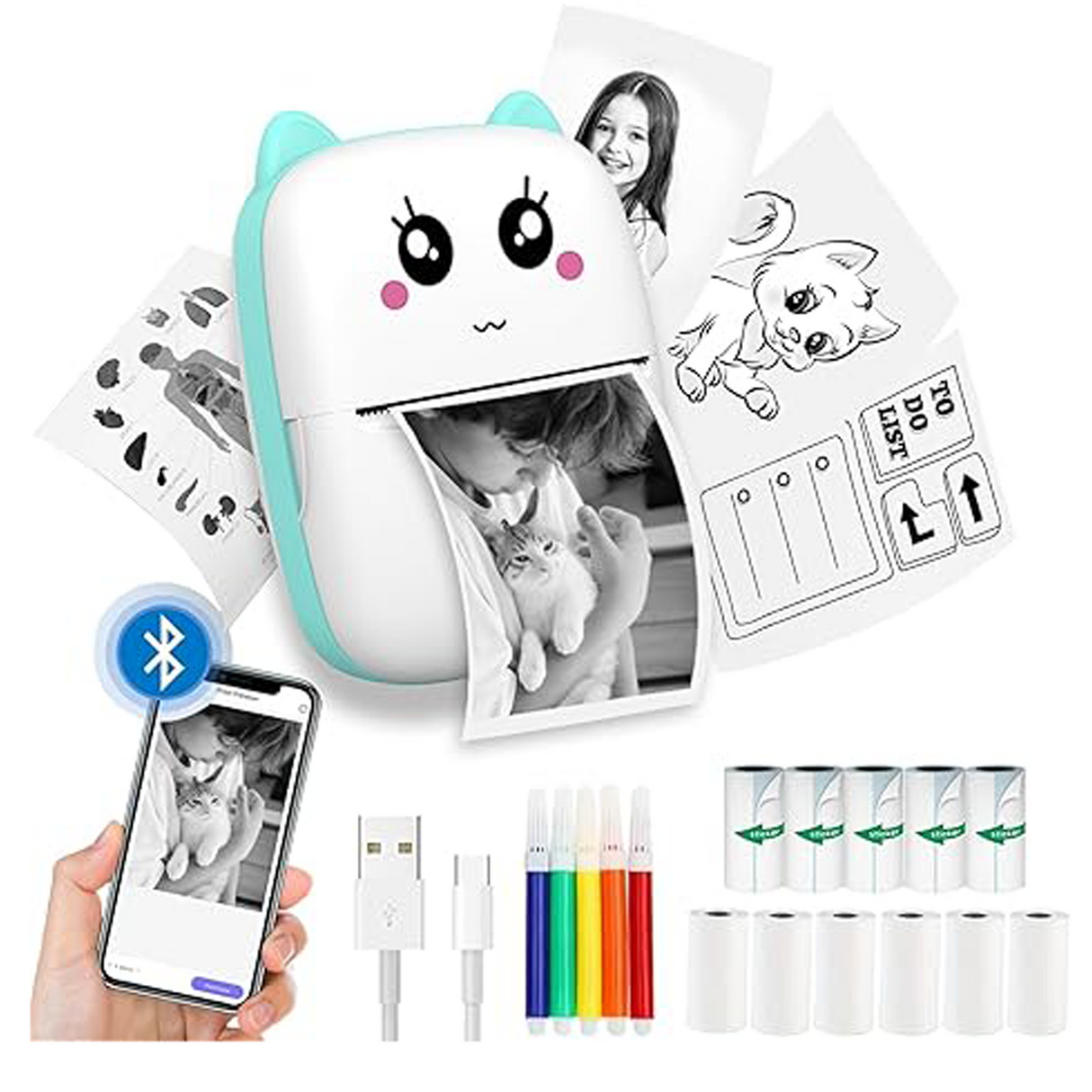 Thermal Printer for Kids - Blue