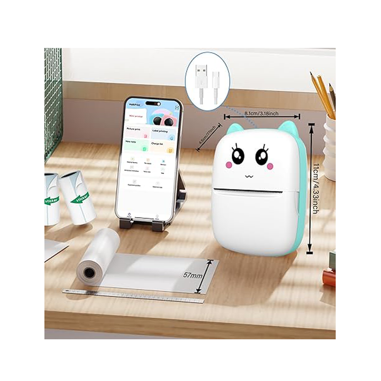 Thermal Printer for Kids - Blue