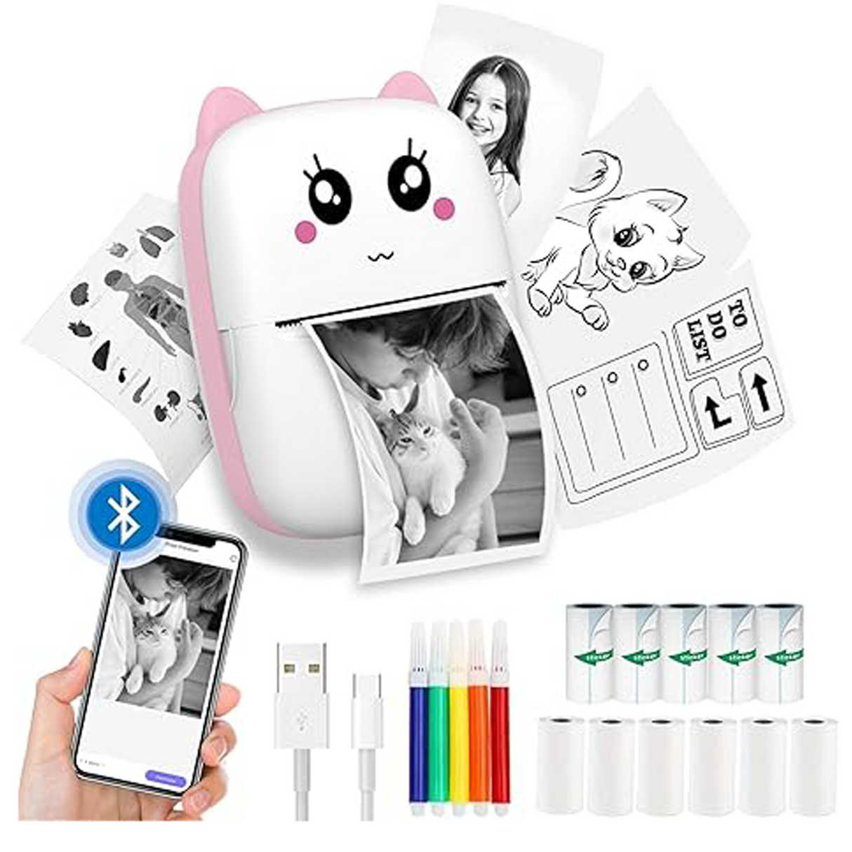 Thermal Printer for Kids - Pink