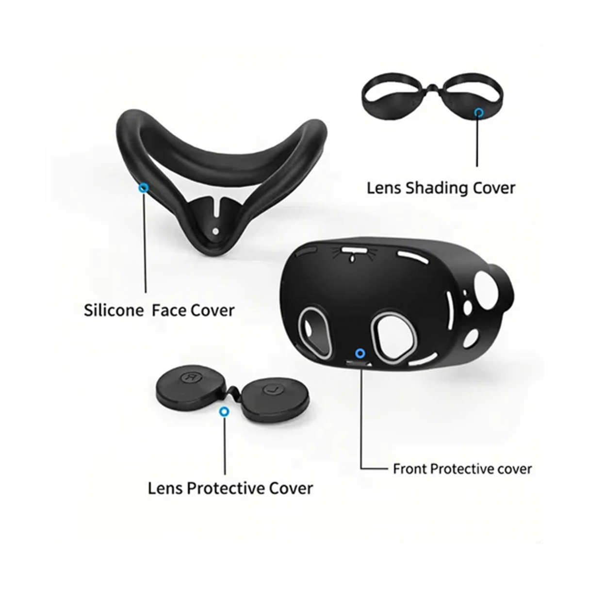 Transnovo 4 in1 VR Silicon Cover Set for Meta Quest 3S