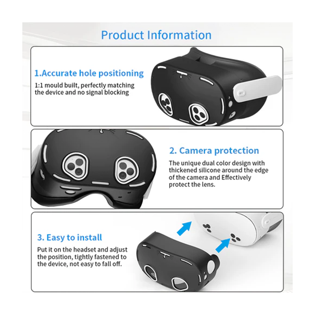 Transnovo 4 in1 VR Silicon Cover Set for Meta Quest 3S