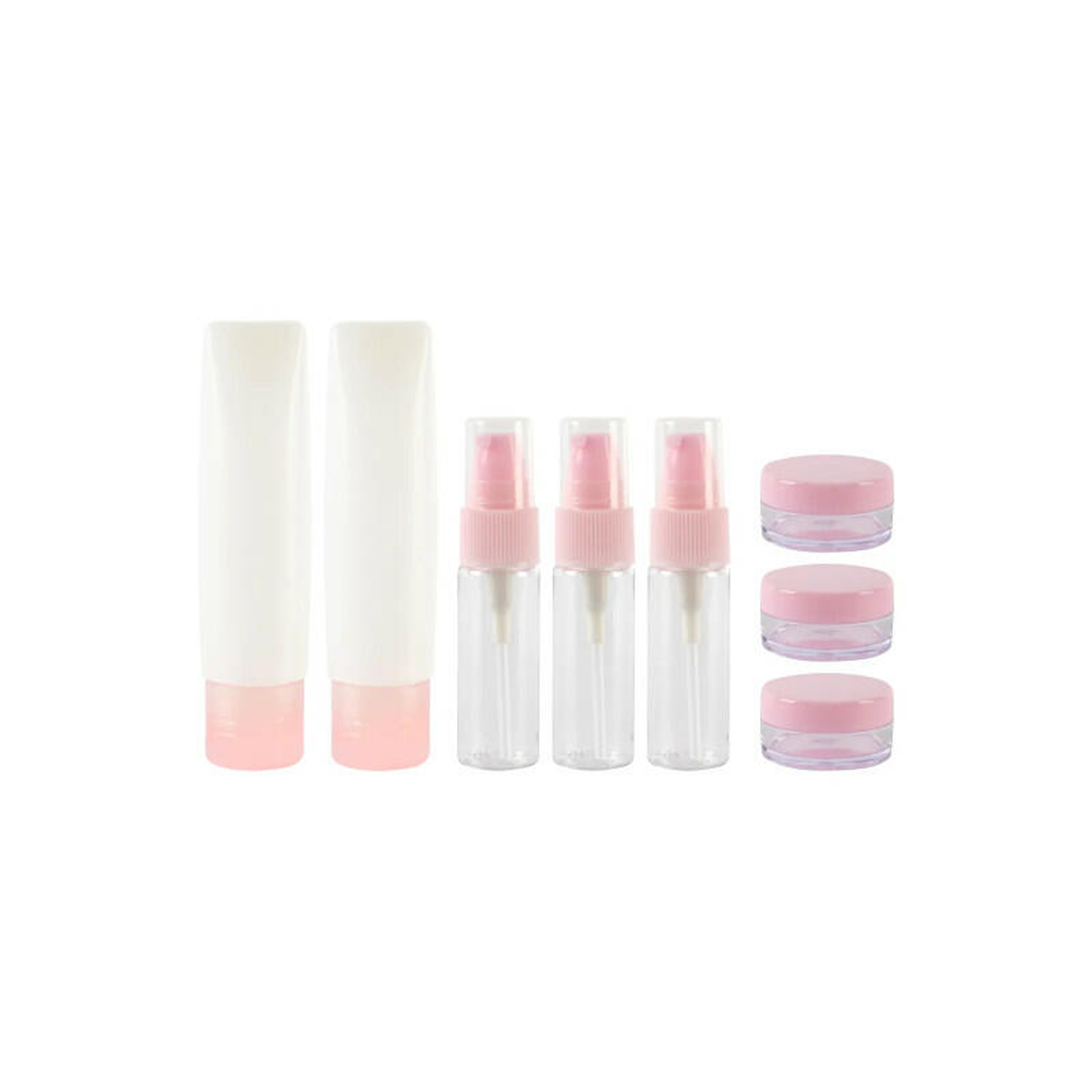 Travel Bottle Set 11 Pieces - Pink
