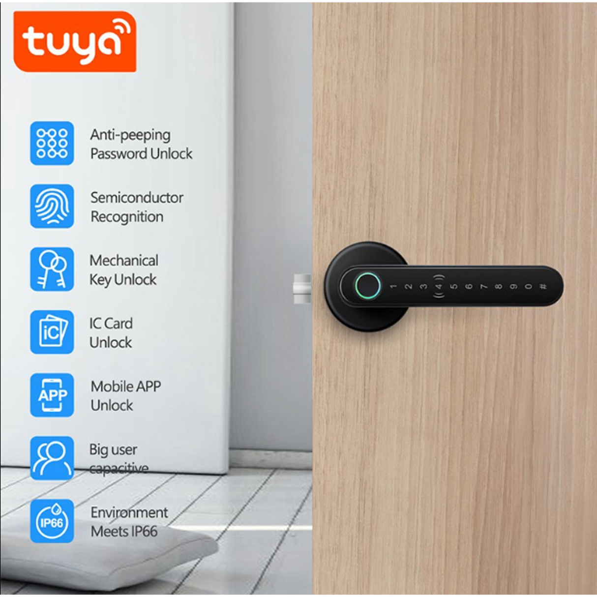 Tuya Smart Door Lock | Fingerprint, Password, Card, App & Key Access