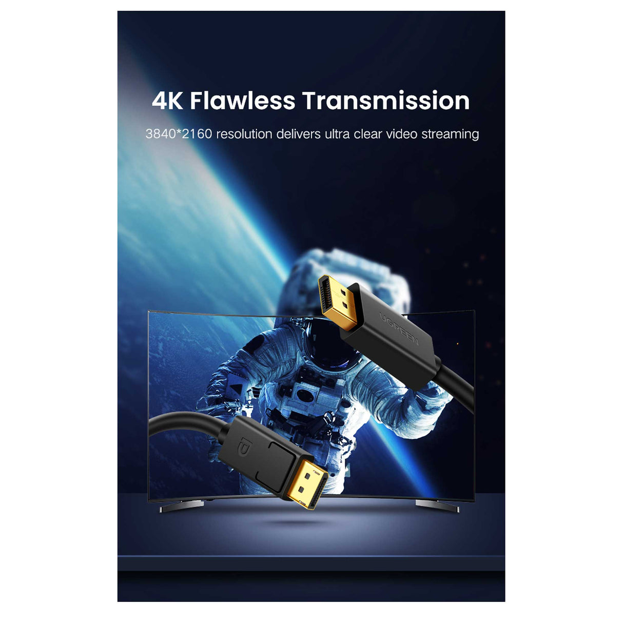 UGREEN - Display Port Male to Male - Cable 1.5m - Black - Zayoom