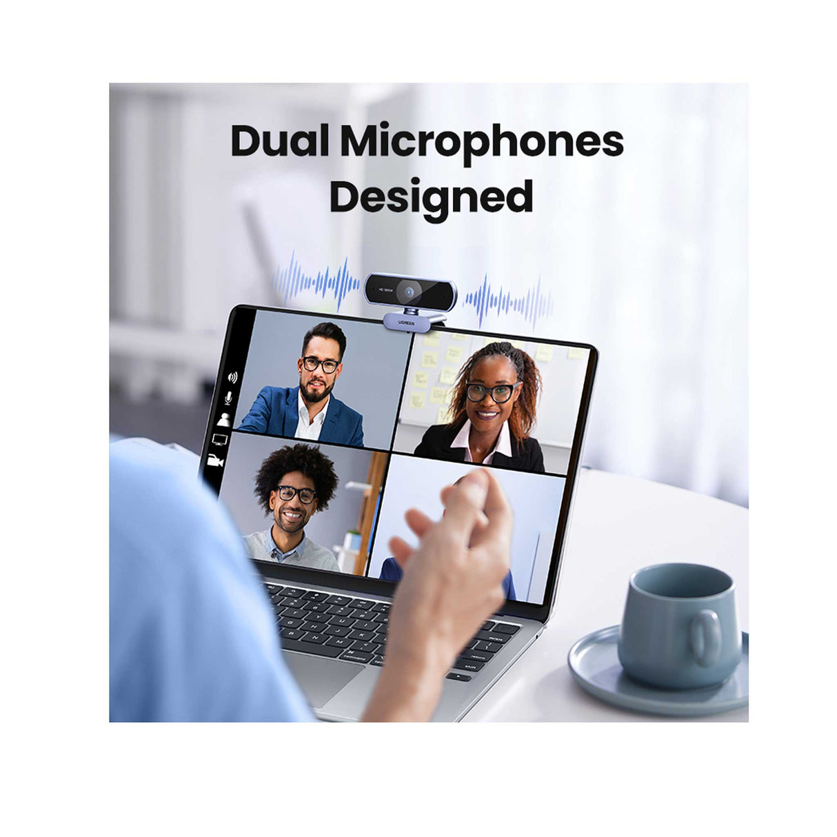 UGREEN - 1080P Webcam with Microphone with Noise - Canceling & Plug and Play Auto Light Correction - Zayoom