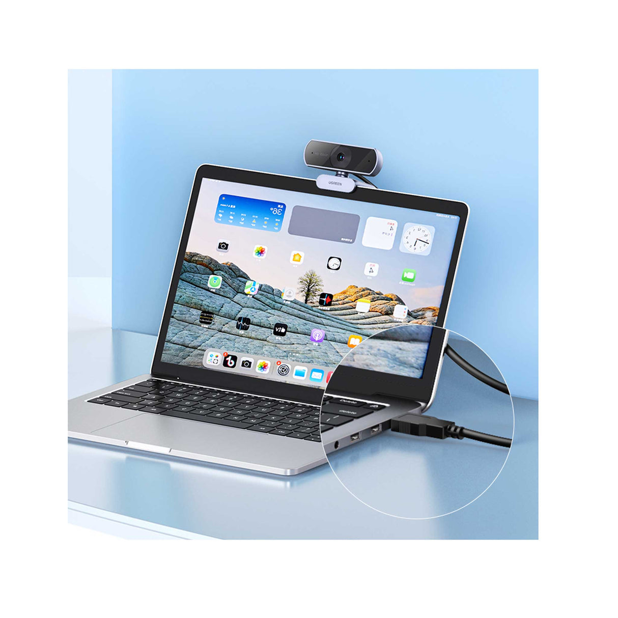 UGREEN - 1080P Webcam with Microphone with Noise - Canceling & Plug and Play Auto Light Correction - Zayoom