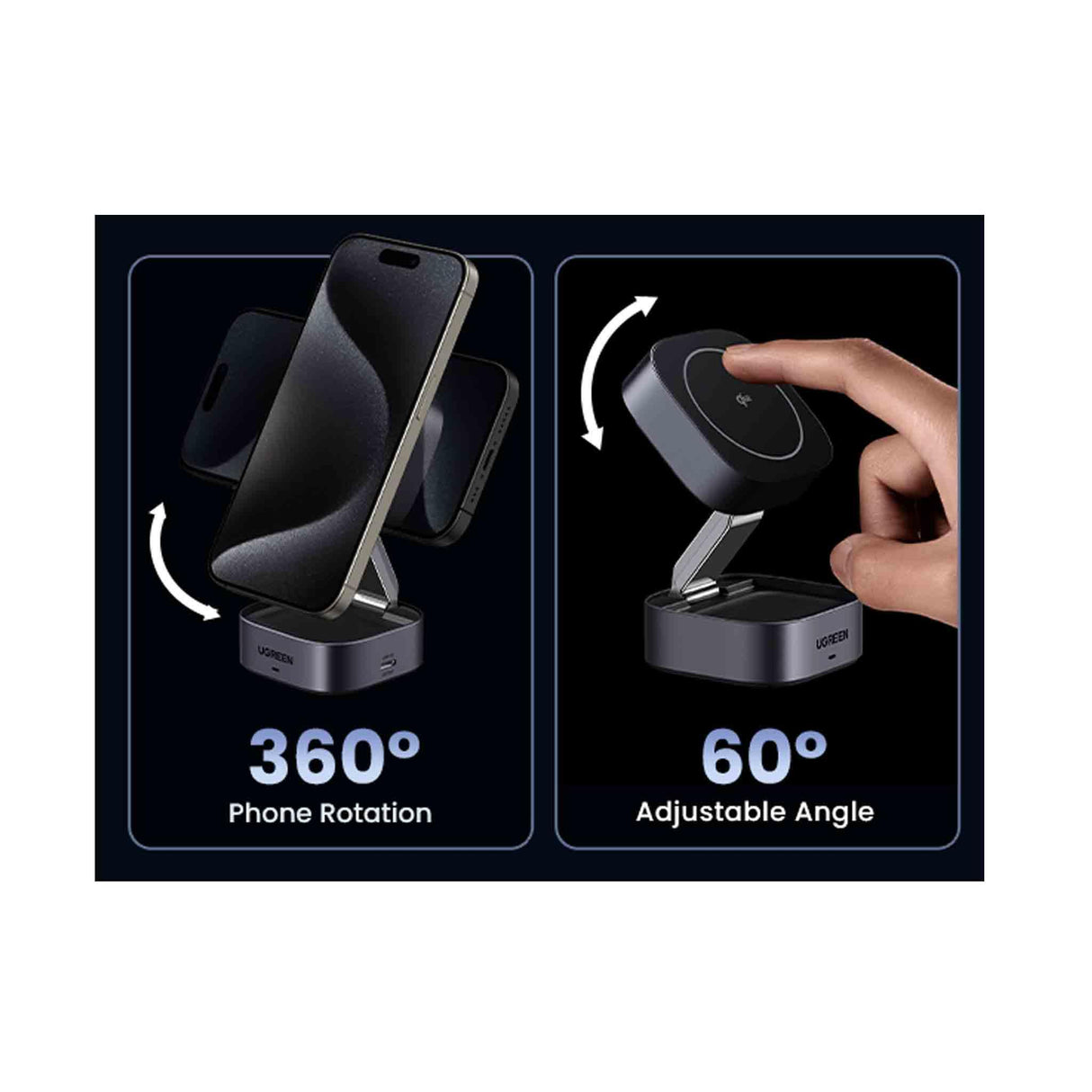 UGREEN 2-in-1 Magnetic Wireless Charger - 35316 - Zayoom