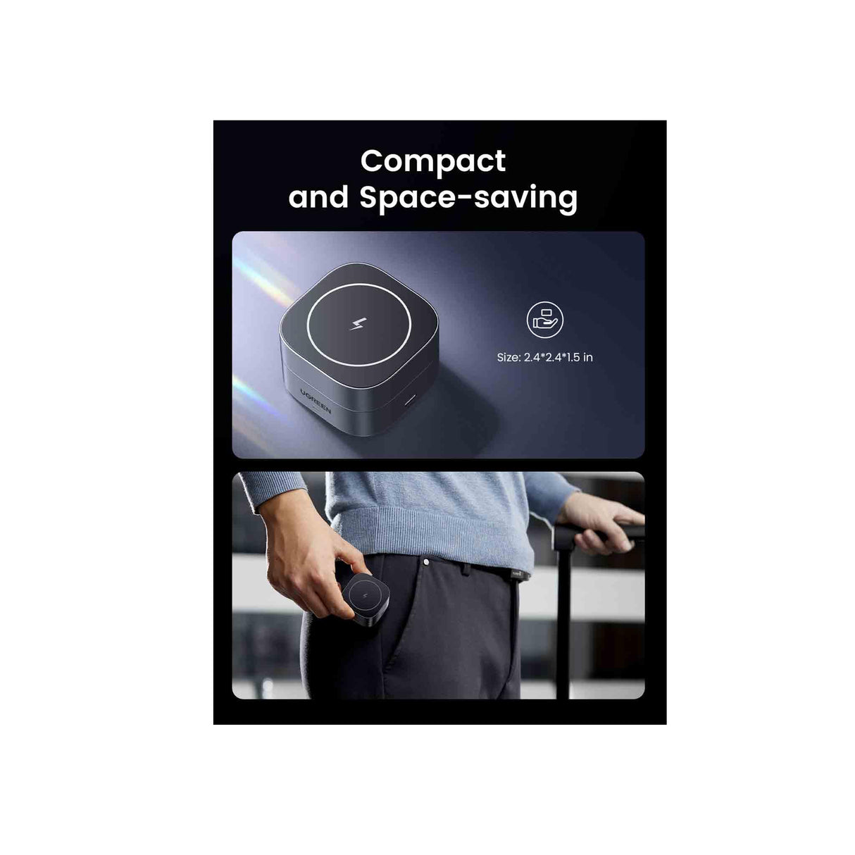 UGREEN 2-in-1 Magnetic Wireless Charger - 35278 - Zayoom