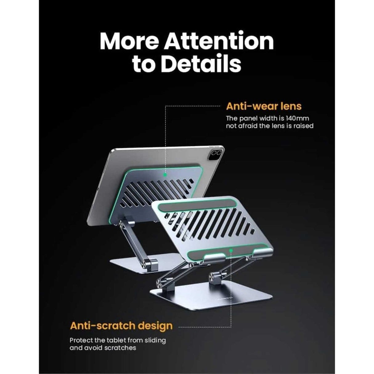 UGREEN - Adjustable Laptop Stand - Silver - Zayoom