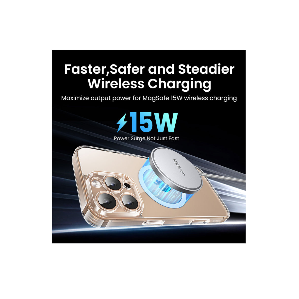 UGREEN Classy Clear Magnetic Protective Case for iPhone 16 Pro Max (Clear) - Zayoom