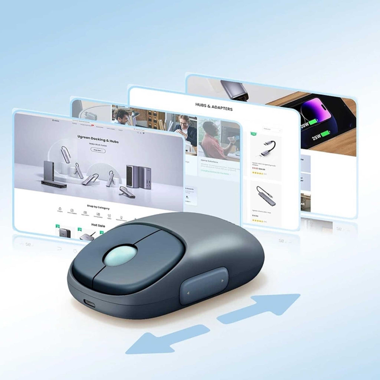 UGREEN FUN+ Wireless Mouse - Blue - Zayoom