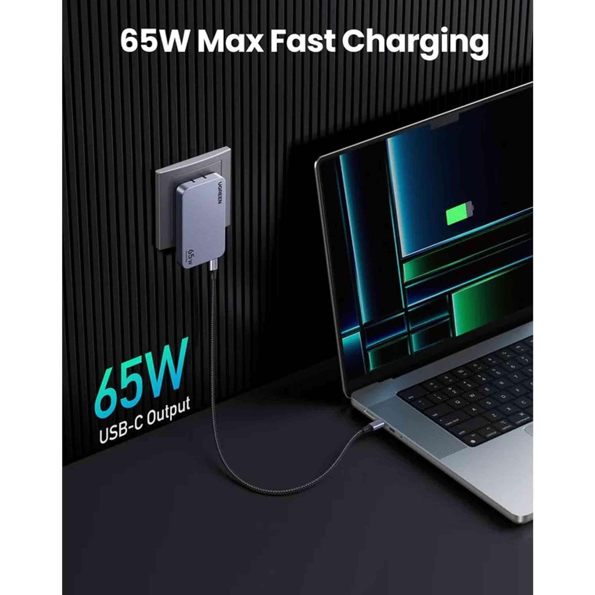 UGREEN Nexode Pro - 3Port GaN Ultra -Slim Fast Charger - 65W - Zayoom