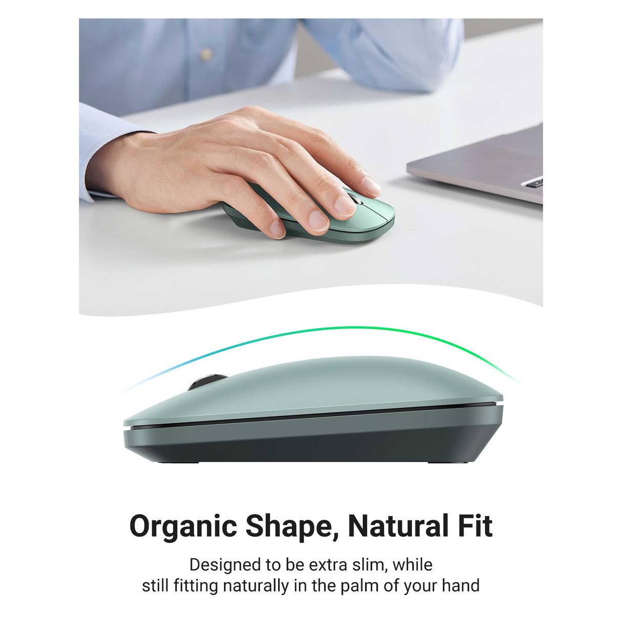 UGREEN - Portable Wireless Mouse - Green - Zayoom
