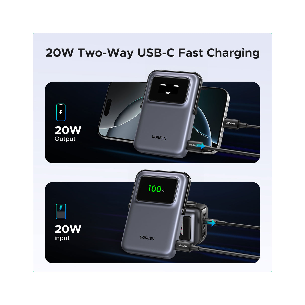 UGREEN Uno Magnetic Wireless Power Bank 10000mAh - Zayoom