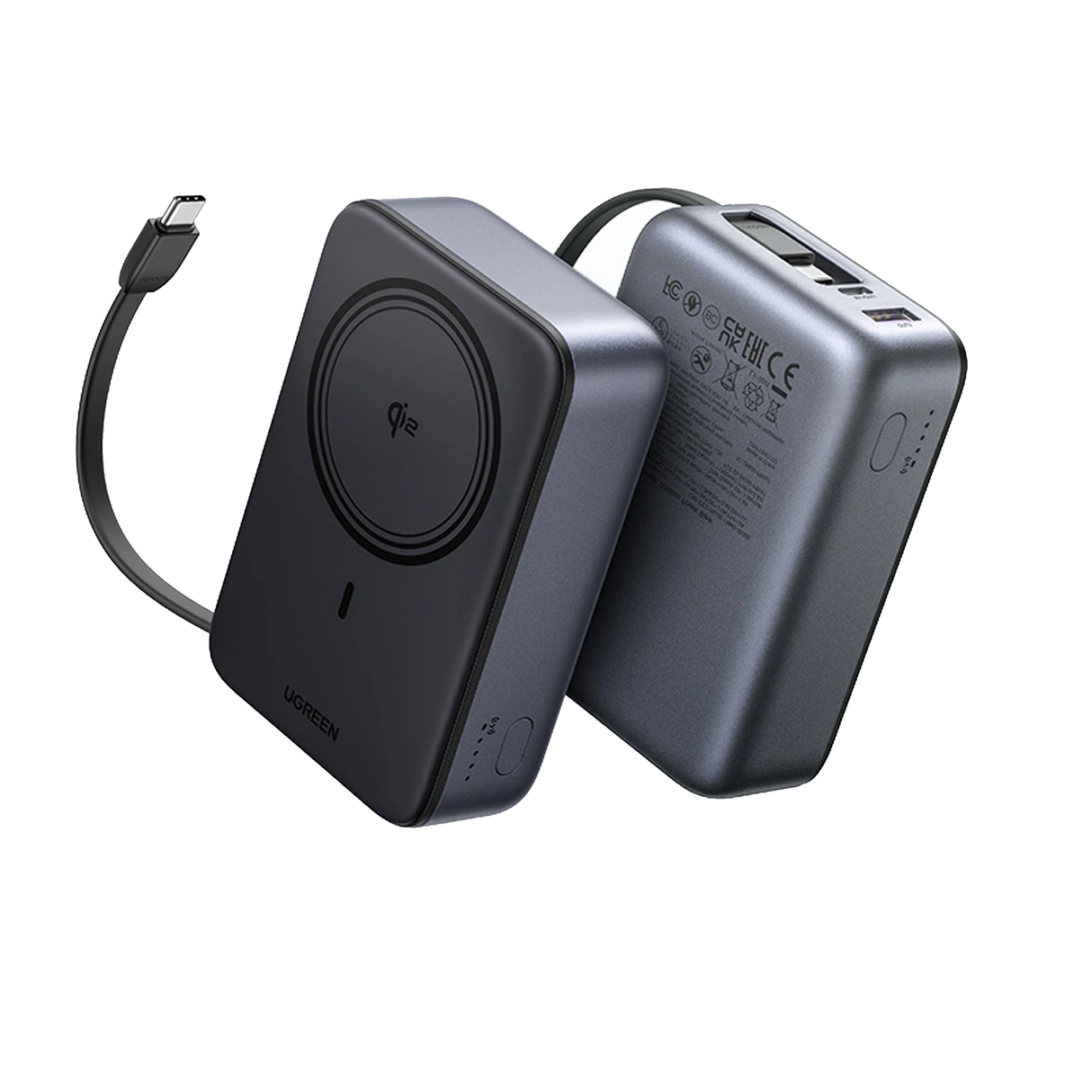 UGREEN Magnetic Wireless Power Bank 10000mAh 30W 1C+15W - Space Gray QI2 PB567